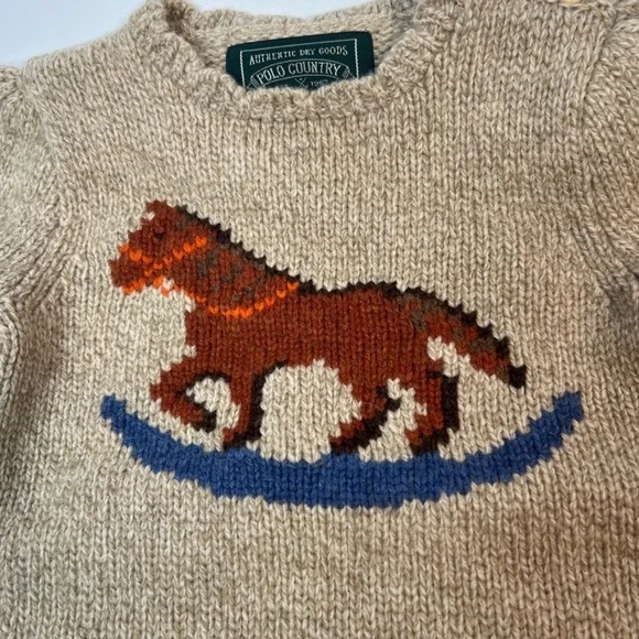 Polo Ralph Lauren Little Girls Rocking Horse Wool Blend Sweater - Picture 3 of 4